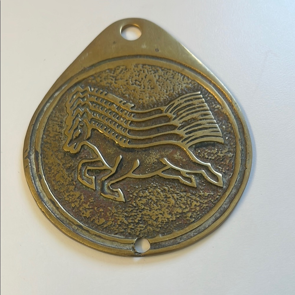 Vintage Brass Horse Medallion